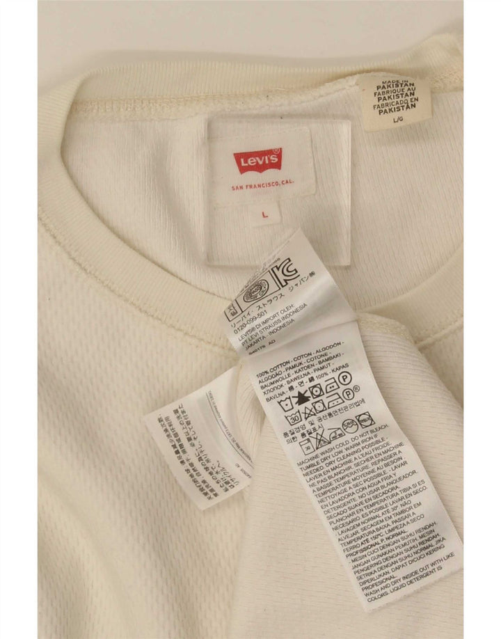 Levi's Herren-Oberteil, langärmelig, groß, aus weißer Baumwolle