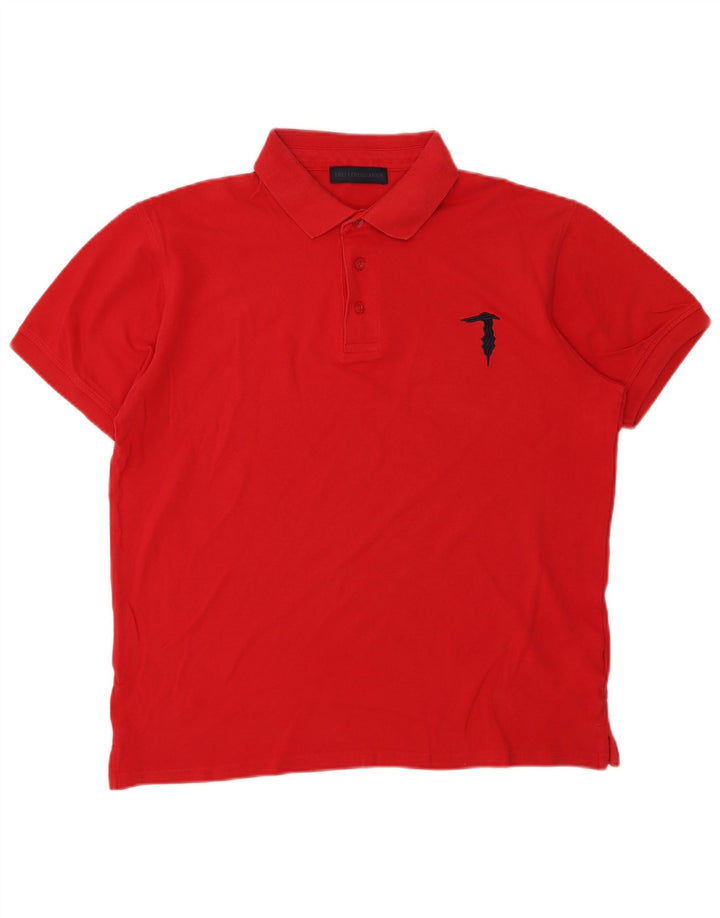 TRUSSARDI Herren-Poloshirt, groß, rote Baumwolle