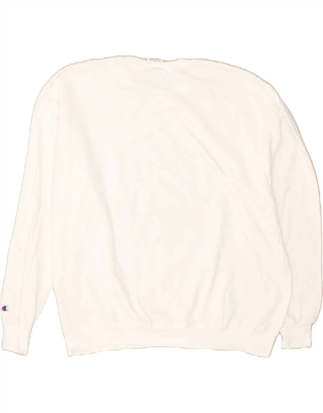 CHAMPION Mens Graphic Sweatshirt Jumper 2XL White Cotton | Vintage Champion | Thrift | Second-Hand Champion | Used Clothing | Messina Hembry 