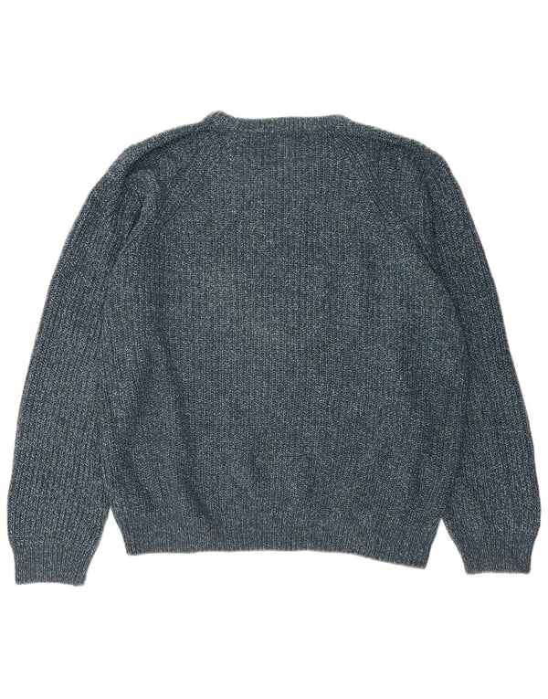 Marks & Spencer Herren-Pullover mit U-Boot-Ausschnitt, XL, blaues Acryl
