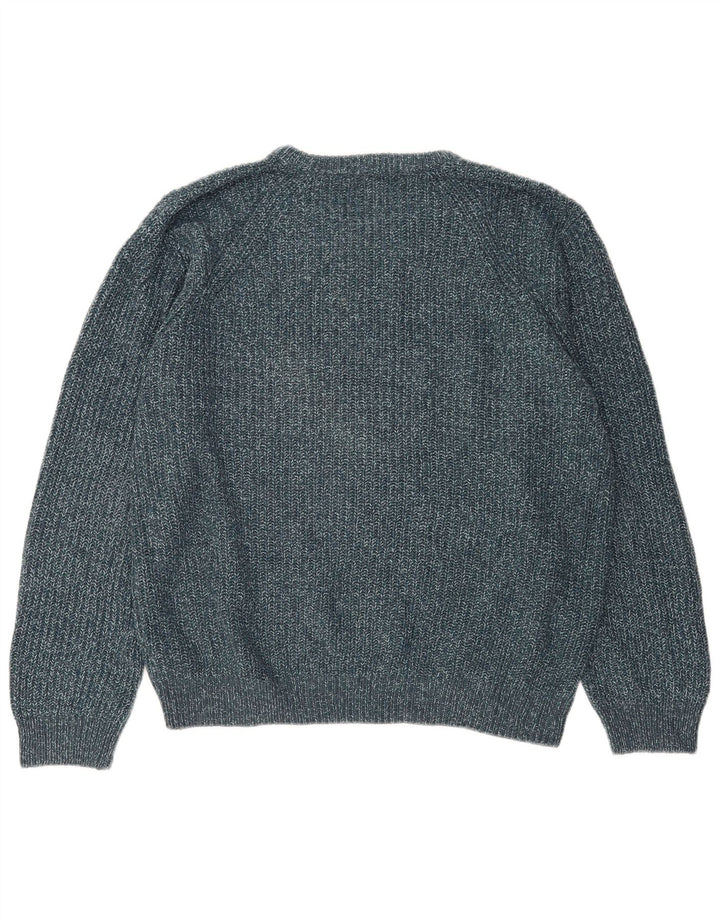Marks & Spencer Herren-Pullover mit U-Boot-Ausschnitt, XL, blaues Acryl