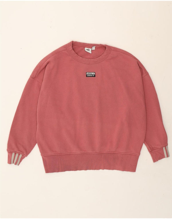 Adidas Damen Übergroßer Sweatshirt-Pullover UK 18 XL Rosa Baumwolle