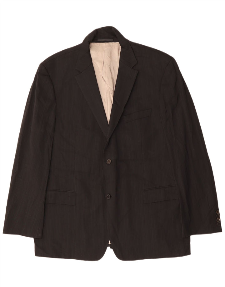 HUGO BOSS Herren-Blazer mit 2 Knöpfen, EU 60, 5XL, schwarze Schurwolle
