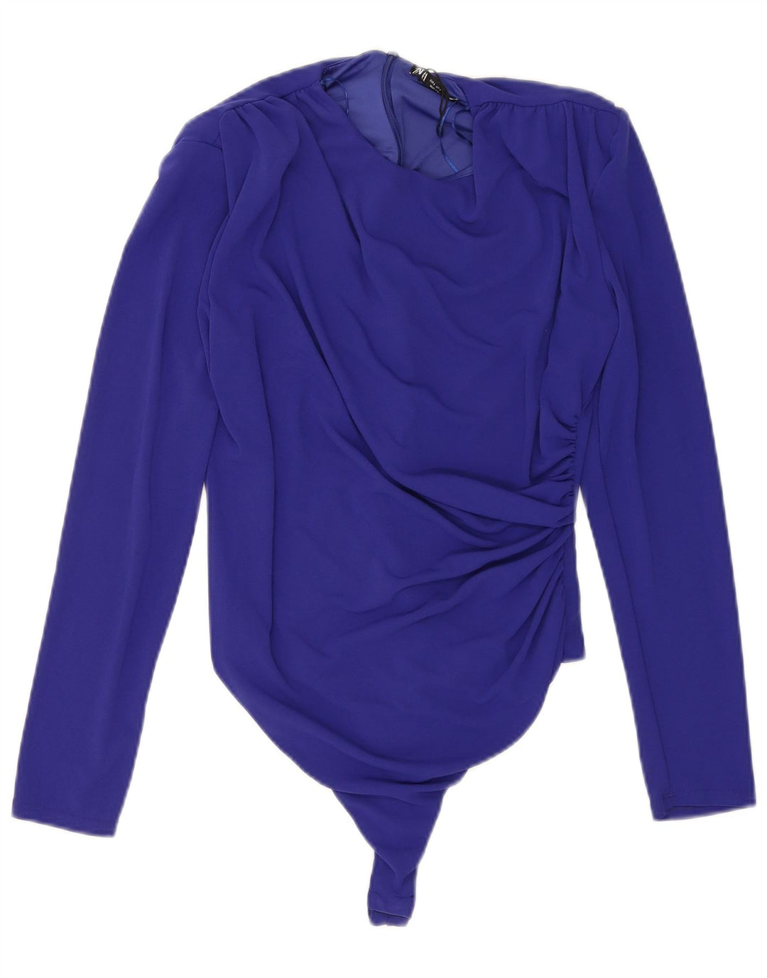 Langärmliger Damen-Body von Zara, Größe 44, Marineblau, Polyester