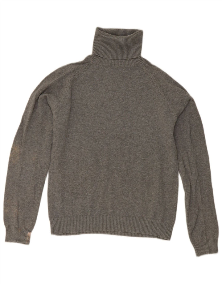 Zara Damen Crop Rollkragenpullover Pullover UK 12 Mittelgrau