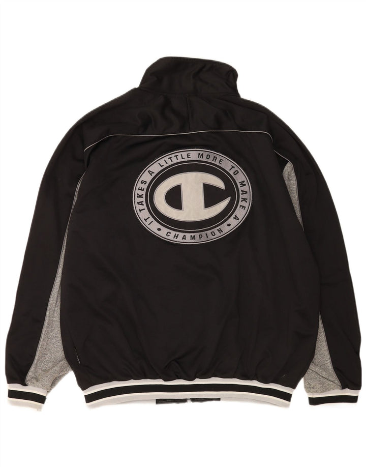 Champion Herren-Trainingsanzugoberteil mit Grafik, Größe L, Schwarz, Farbblock
