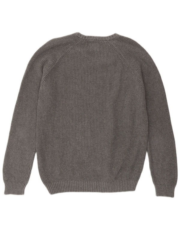 Zara Mens Crew Neck Jumper Sweater Medium Grey Cotton