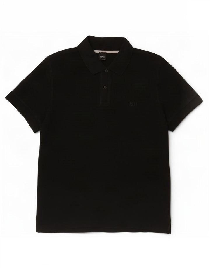 Hugo Boss Herren Regular Fit Poloshirt XL Schwarz Baumwolle