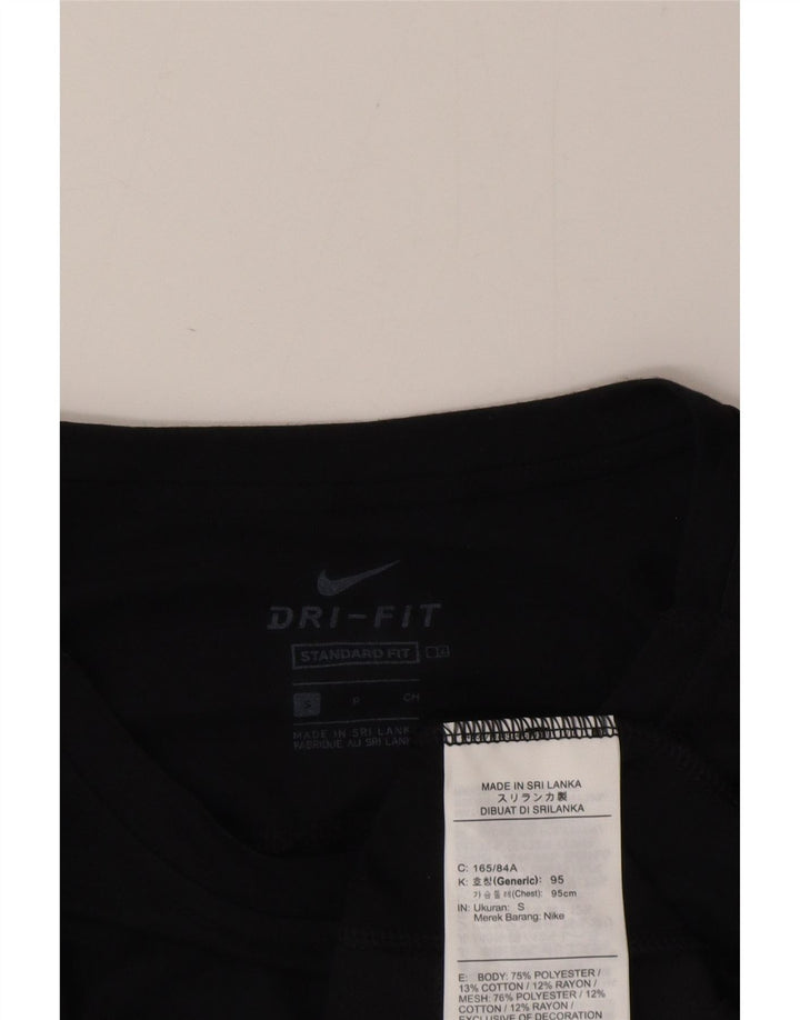Nike Herren Dri Fit Standard Fit Graphic T-Shirt Top Small Schwarz Polyester