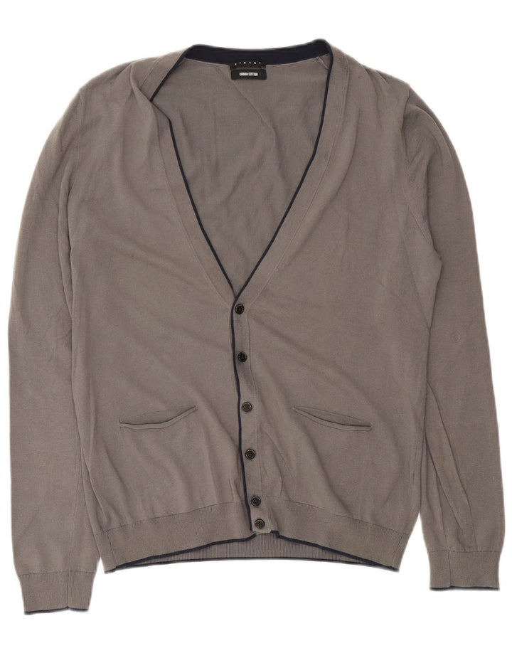Sisley Herren-Strickjacke, groß, graue Baumwolle