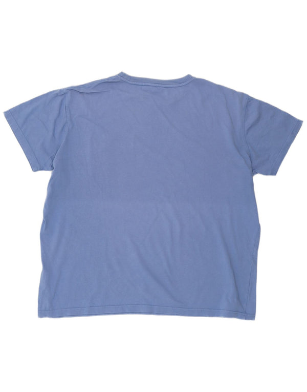 K-WAY Herren T-Shirt Top 2XL Blau Baumwolle