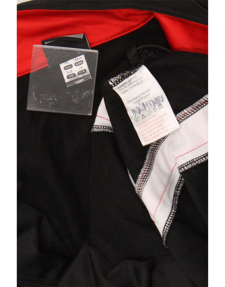 Umbro Jungen-Trainingsanzug-Top-Jacke, 13–14 Jahre, XL, schwarzes Farbblock-Polyester