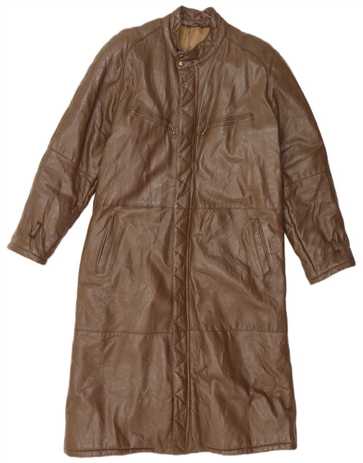 VINTAGE Herren Ledermantel UK 38 Mittelbraun