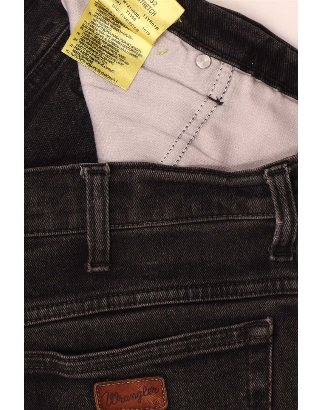 Wrangler Herren Texas Stretch Straight Jeans W38 L32 Schwarze Baumwolle