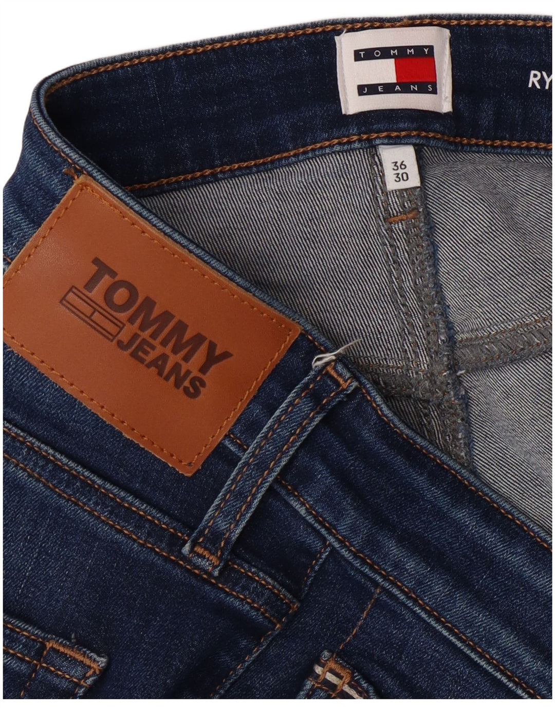 TOMMY HILFIGER Herren Ryan Regular Fit Straight Jeans W36 L30 Blaue Baumwolle