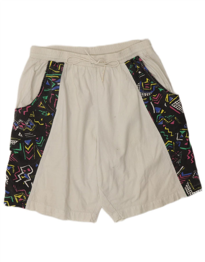 Vintage Herren Sport Shorts XL Weiß Colourblock