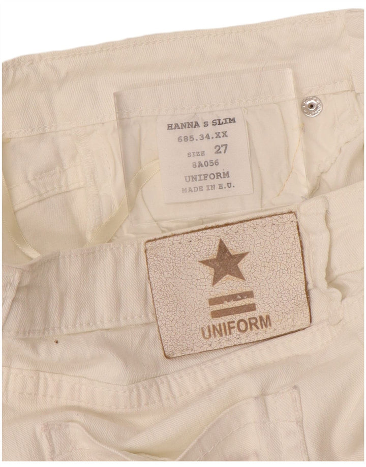 Uniform Damen Slim Jeans W27 L29 Weiße Baumwolle
