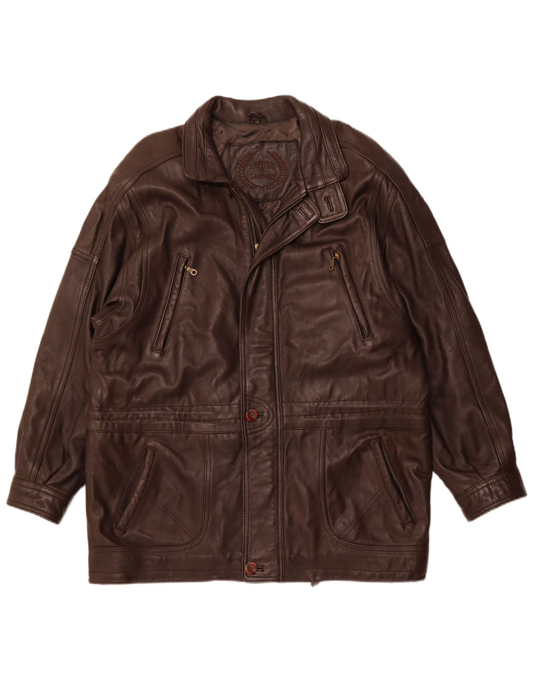 FATIGUE Herren Lederjacke UK 44 2XL Braunes Leder