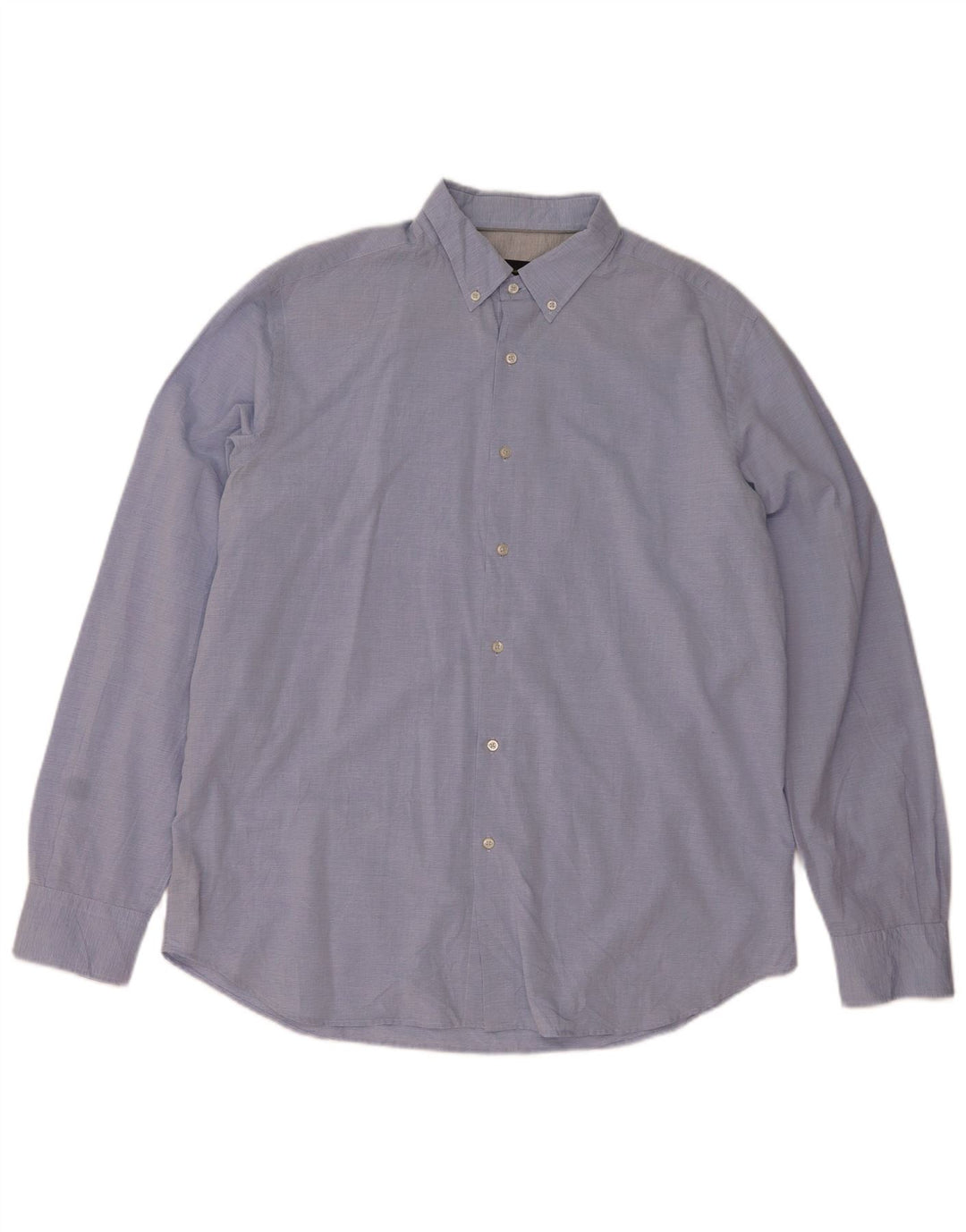 Massimo Dutti Herrenhemd 2XL, blaue Nadelstreifen-Baumwolle