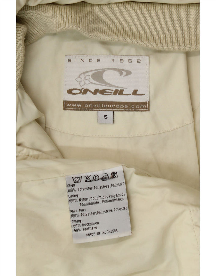 O'Neill wattierte Herrenjacke mit Kapuze, UK 36, Größe S, gebrochenes Weiß, Polyester
