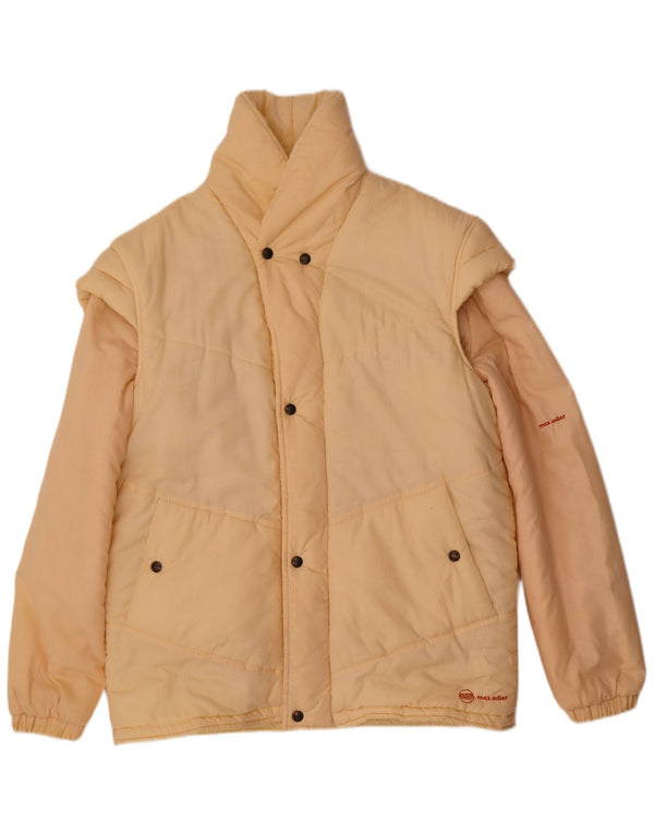 Vintage Herren Wattierte Jacke UK 40 Large Beige Polyester