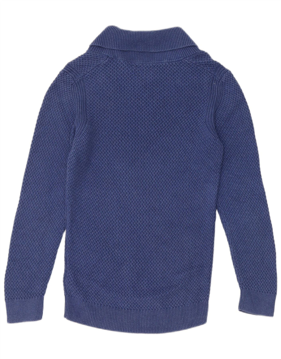 Massimo Dutti Herren-Pullover mit Schalkragen, Größe S, blau, Baumwolle