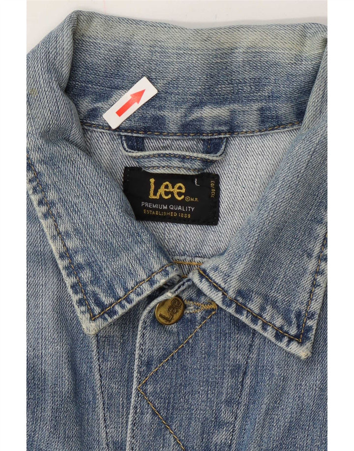 Lee Herren Rider Jeansjacke UK 40 Große blaue Baumwolle