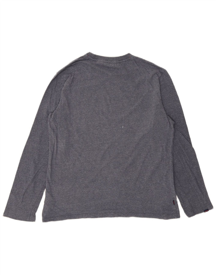 SUPERDRY Herren-Oberteil, langärmelig, XL, blau meliert, Baumwolle