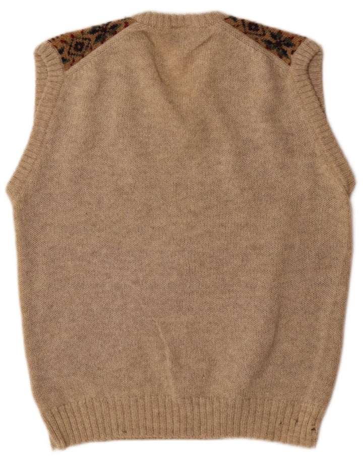 Mark Astor Herren Weste Tank Top XL Beige Fair Isle Wolle
