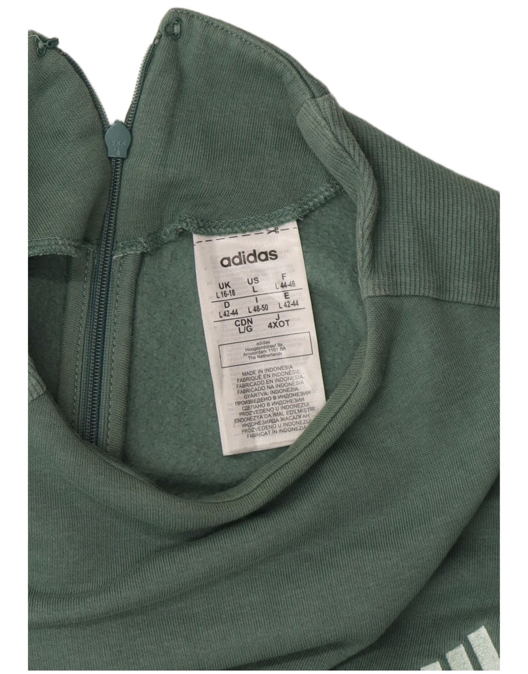 ADIDAS Damen Sweatshirt Pullover UK 16/18 Große grüne Baumwolle