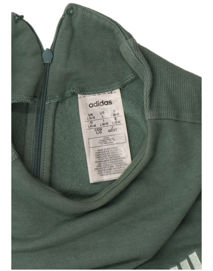 ADIDAS Damen Sweatshirt Pullover UK 16/18 Große grüne Baumwolle