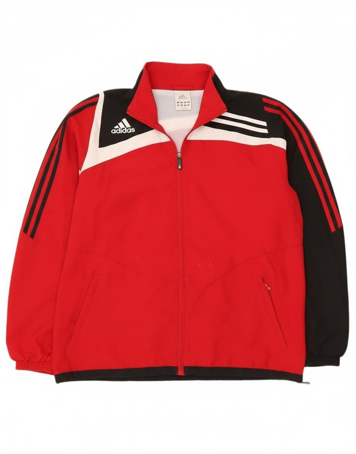 Adidas Herren-Trainingsanzugoberteil, UK-Größe 42/44, großes rotes Colourblock-Polyester