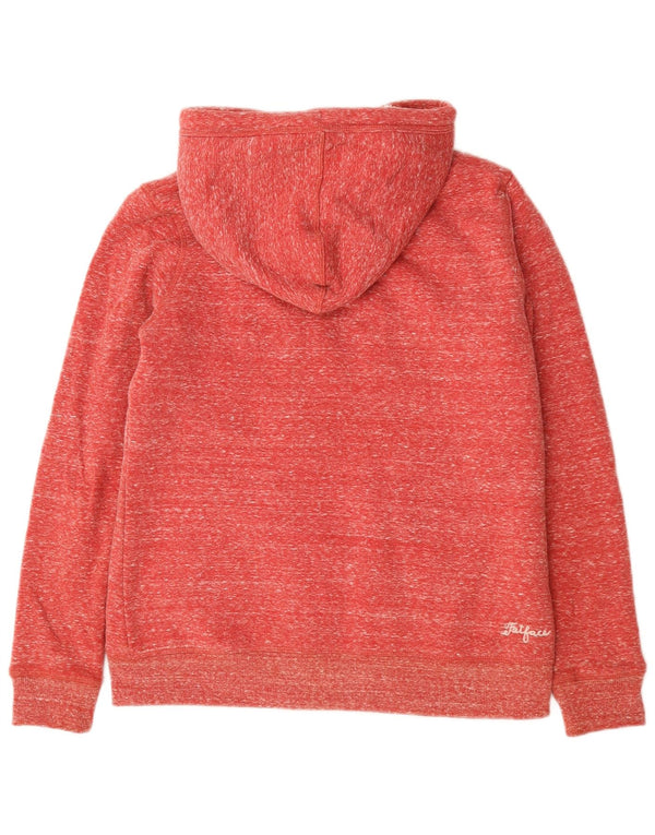 Übergroßer Kapuzenpullover mit Reißverschluss für Damen von Fat Face, UK 10, Größe S, rot gefleckte Baumwolle