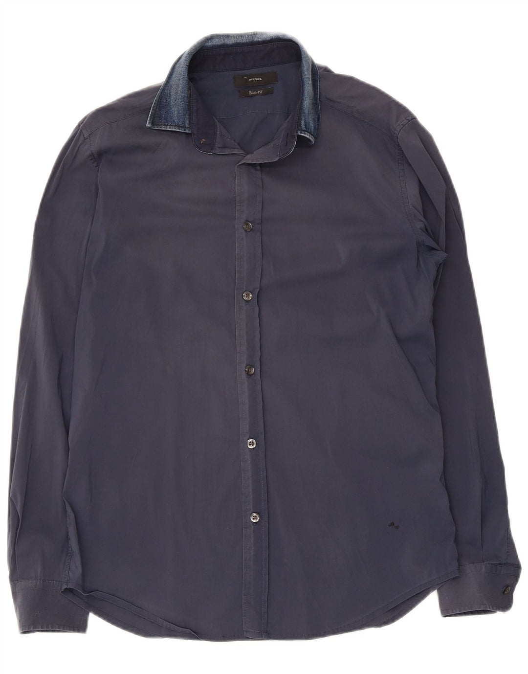 Diesel Herren-Slim-Fit-Hemd aus Baumwolle in mittlerem Marineblau
