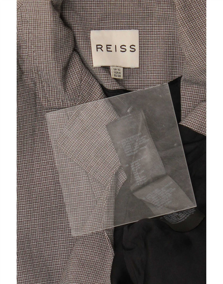 Reiss Damen 1-Knopf-Blazerjacke UK 10 Small Grey Polyester
