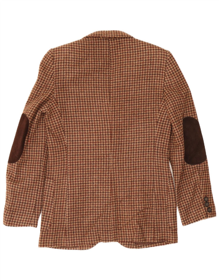 Kemitch Herren-Blazer mit 2 Knöpfen, EU 46, kleiner brauner Hahnentrittmuster