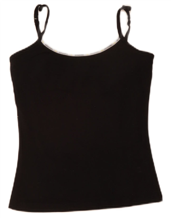 Diadora Damen Cami Top US 2 XS Schwarze Baumwolle