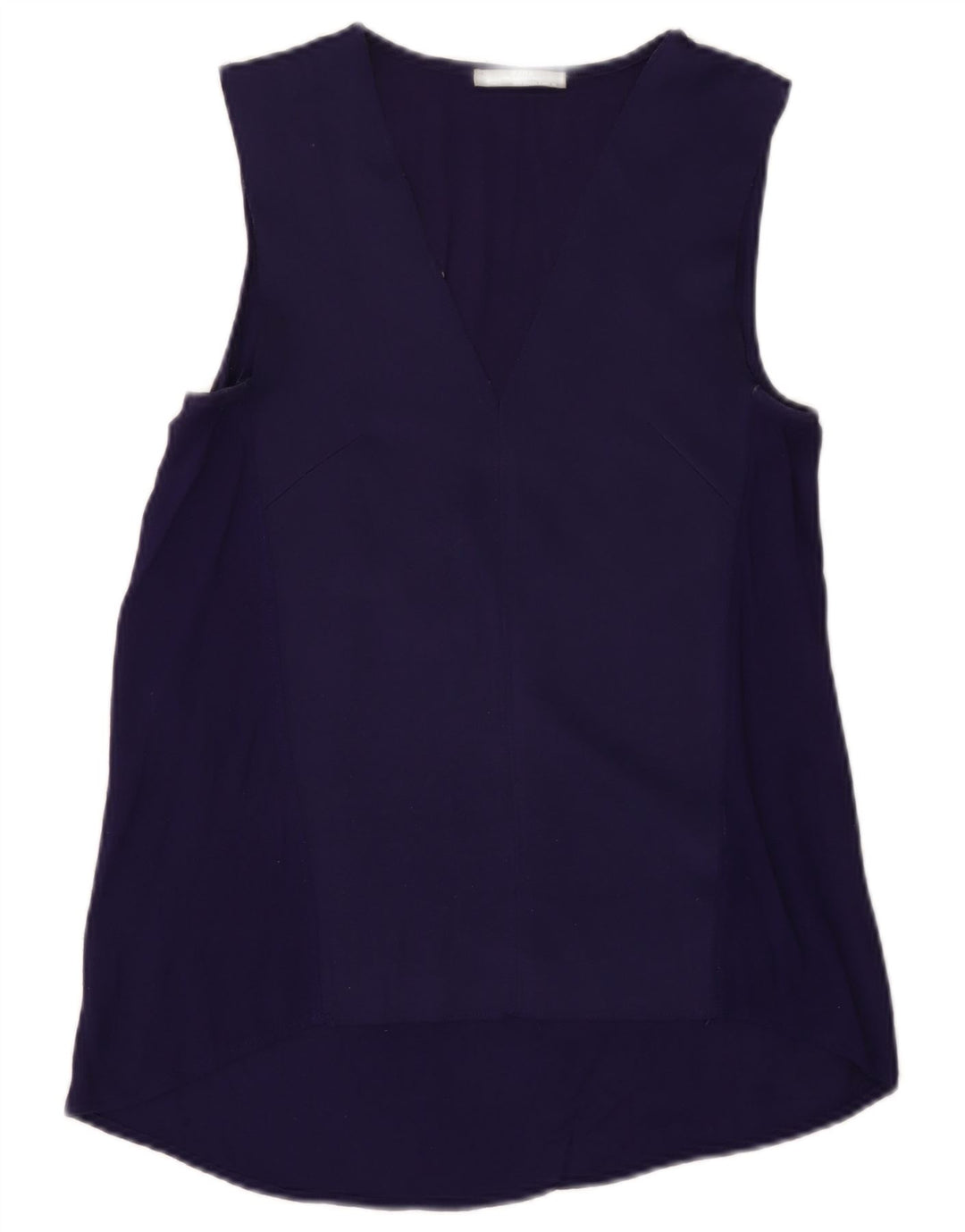 Zara Damen Bluse Top UK 10 Small Marineblau Polyester
