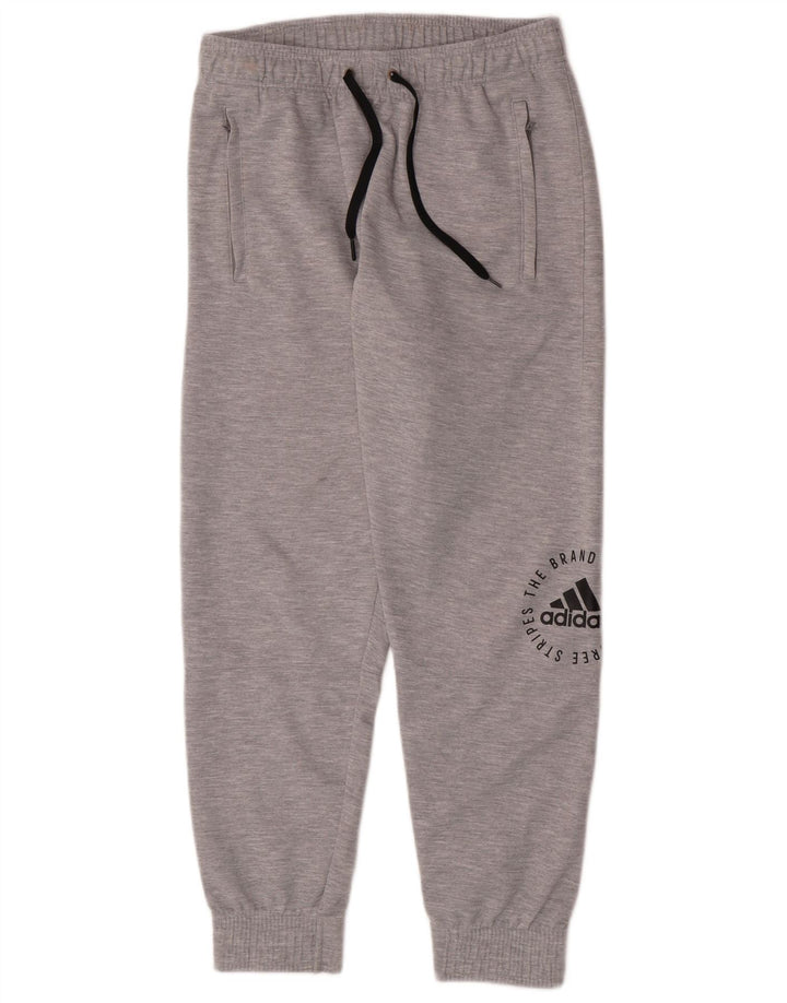 Adidas Herren-Trainingshose mit Grafik, mittelgraues Polyester