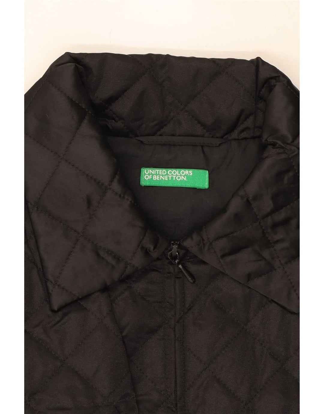 Benetton Damen Steppweste UK 16 Large Schwarz Polyamid