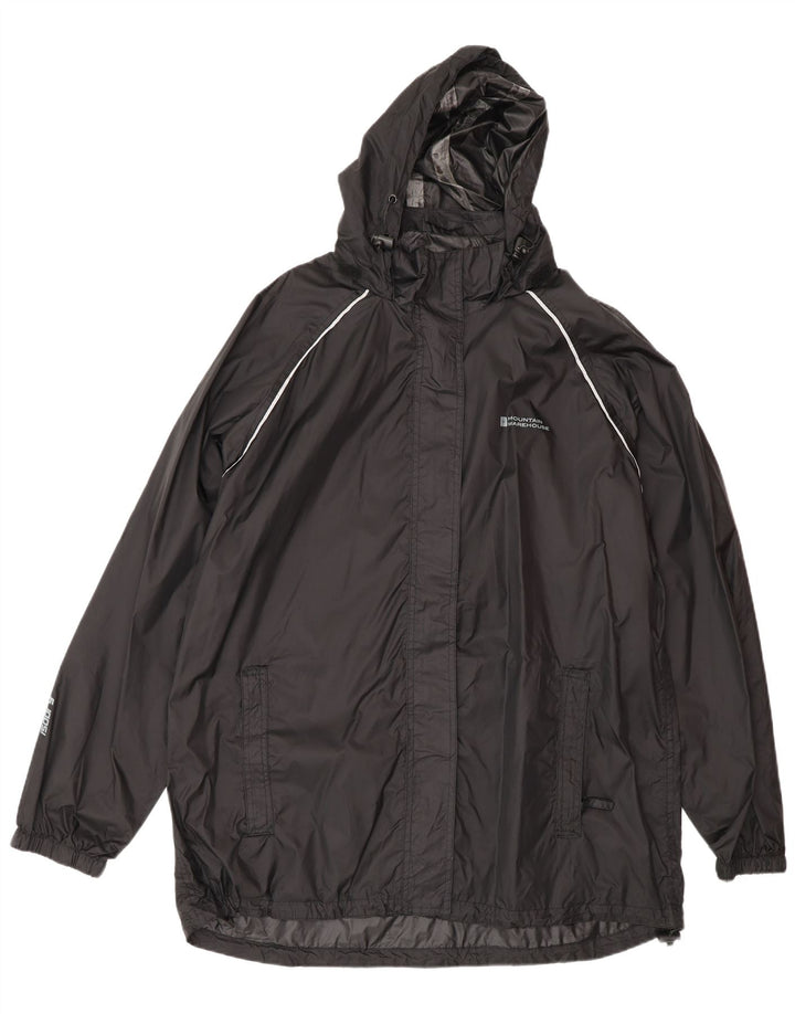 Mountain Warehouse Übergroßer Damen-Regenmantel mit Kapuze, UK 18, XL, schwarzes Nylon