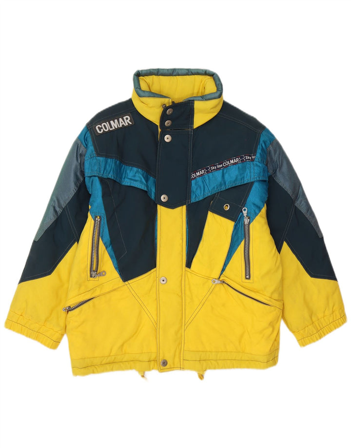 Colmar Mens Graphic Ski Jacket IT 36 Small Yellow Colourblock Polyamid
