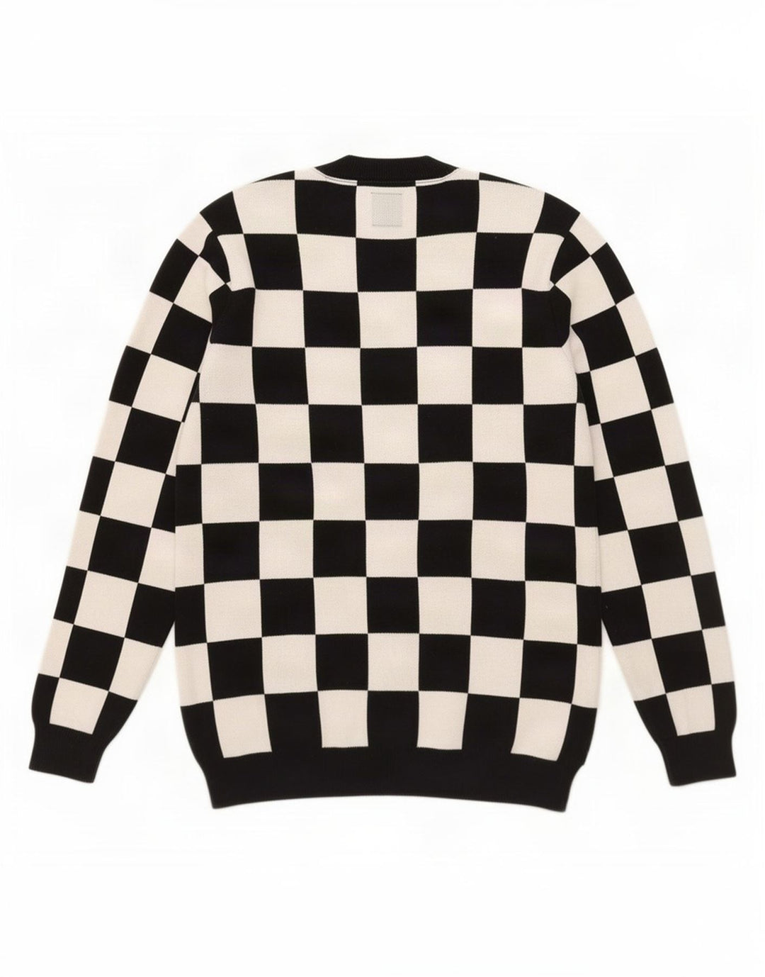 Vans Herren-Pullover mit Rundhalsausschnitt, Größe S, Schwarz, geometrische Baumwolle