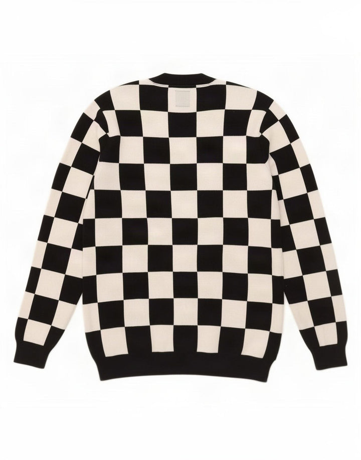 Vans Herren-Pullover mit Rundhalsausschnitt, Größe S, Schwarz, geometrische Baumwolle