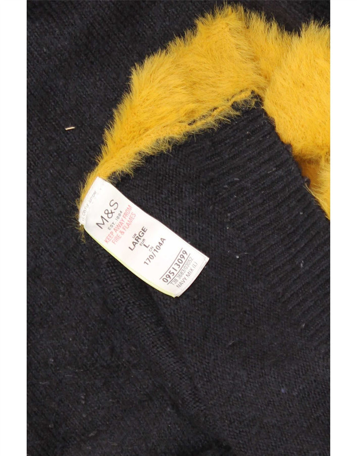 Marks & Spencer Herren-Pullover mit Rollkragen, groß, Marineblau, Farbblock