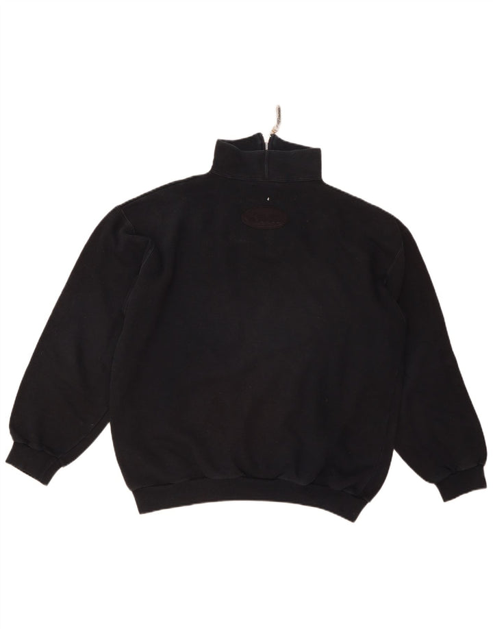 SEVEN 7 Herren-Sweatshirt mit grafischem Reißverschluss am Hals, groß, marineblaue Baumwolle