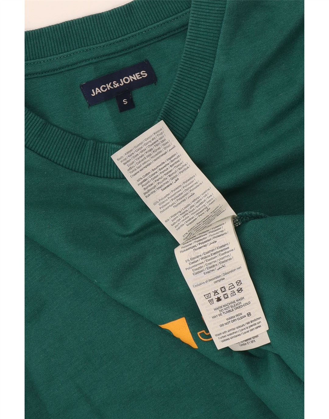 Jack & Jones Herren-Sweatshirt mit Grafik, Größe S, grüne Baumwolle