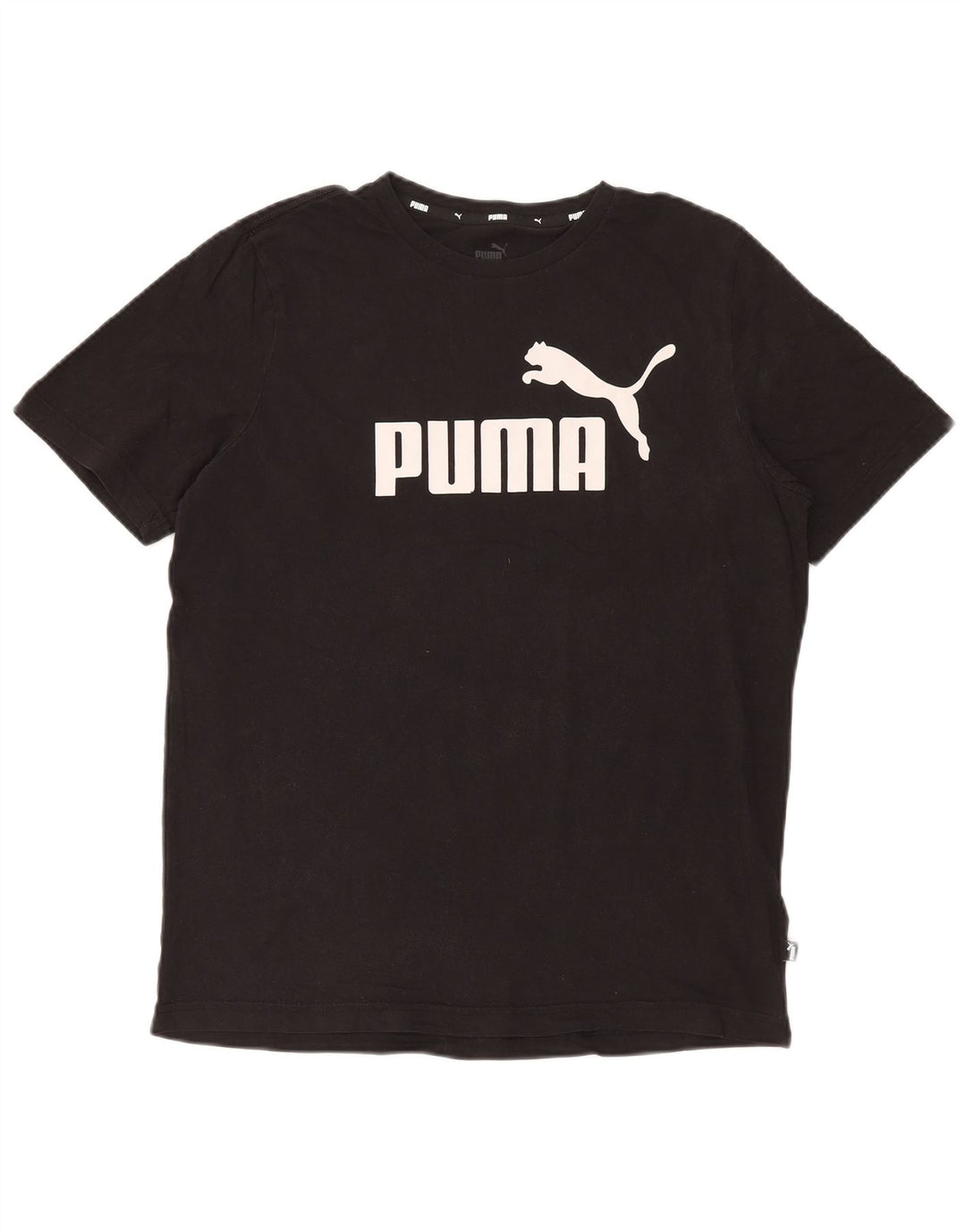 Puma Herren Grafik T-Shirt Top Mittelschwarz Baumwolle