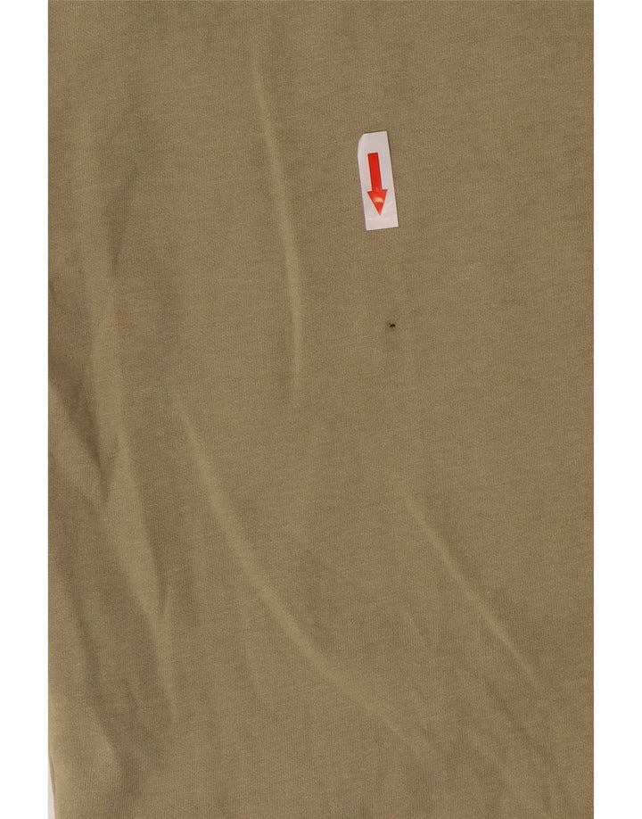 Zara Herren T-Shirt Top Small Khaki Baumwolle