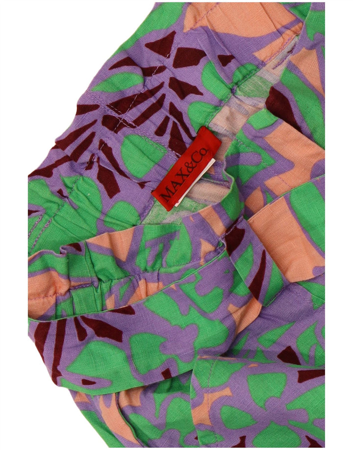 Max & Co. Damen-Caprihose mit weitem Bein, W30, L22, mehrfarbig, Blumenmuster